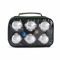 Ensemble professionnel de 6 boules de pétanque en acier au carbone avec sac de transport, fenêtre en PVC et logo personnalisé pour les sports de plein air