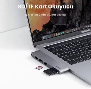 Adaptateur Hub USB C UGREEN CM380 pour MacBook avec HDMI <span class=keywords><strong>4K</strong></span>, <span class=keywords><strong>Thunderbolt</strong></span> <span class=keywords><strong>3</strong></span>, alimentation 100W, lecteur de cartes TF/SD, 2 ports USB <span class=keywords><strong>3</strong></span>.0 - Product Image 3