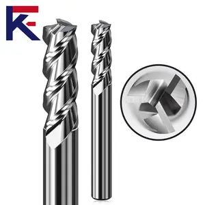 KF Carbide 50 HRC 3 Fresa de flautas para ferramenta de corte de alumínio de precisão
