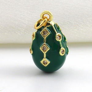 Pendentif œuf <span class=keywords><strong>Fabergé</strong></span> russe tendance HD507 en émail et zircon cubique pour accessoires de collier, bracelet, boucles <span class=keywords><strong>d</strong></span>'oreilles et sac à dos DIY – Vente en gros - Product Image 4