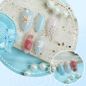 Groothandel 30 Stuks Zomer Oceaan-Stijl Zeester Schelp 3d Epoxy Pers Op Nagels Abs Amandel Luxe Handgemaakte Nagels - Product Image 2