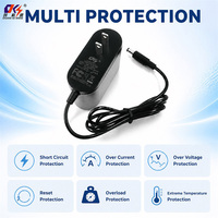 Alimentation électrique murale AC/DC personnalisée ODM 12V 24V 2A 3A 1A 1.5A avec prise US pour lampe à ongles, moniteur, webcam