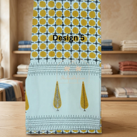 Nappe carrée longue en coton imprimé à la main, motif floral simple, écologique, personnalisable, imperméable, fabriquée en Inde