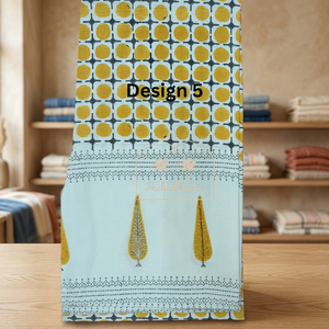 Mantel Cuadrado de Algodón Estampado a Mano con Diseño Floral, Ecológico, Personalizable, Impermeable, Hecho en India - Product Image 2