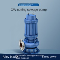 Pompe à déchets centrifuge submersible à haute levée et à grand débit Qw/Wq, anti-obstruction, avec broyeur
