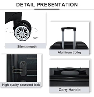 Valises de voyage modernes OEM, ensemble de 3 valises légères en ABS pour affaires, 20''24''28''