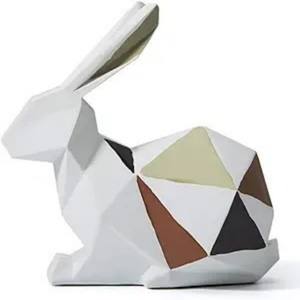 Artesanía de resina personalizada decorativa, adornos geométricos de animales, adornos de gato y conejo, decoración del hogar, forma de Animal - Product Image 1