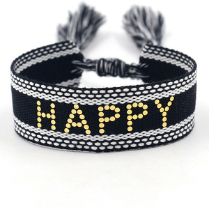 Cadeaux promotionnels Happy <span class=keywords><strong>Nice</strong></span> Mom love Letter Woven Bracelet Creative Fashion Holiday Gift New Custom Promotional Wristbands - Product Image 1