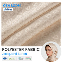 Nouvel arrivage XMH – Tissu en mousseline de polyester jacquard torsadé respirant et antistatique pour foulard féminin moderne