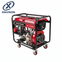 Générateur diesel 5000W 5kW 186F 418cc, groupe électrogène diesel portable avec alternateur en cuivre AVR, réservoir de carburant de 12L, station d'alimentation robuste
