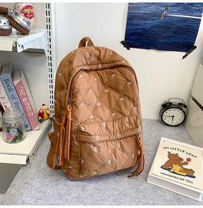 Mochila Escolar de Nailon con Lazo para Estudiantes de Secundaria y Universidad, Moderna, Unisex, de Gran Capacidad, Informal, para Uso Diario - Product Image 2