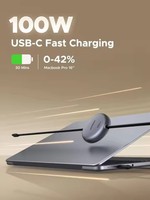 Câble USB-C rétractable UGREEN 100W, cordon de charge et de données USB-C pour iPhone 17/16/14, MacBook Pro/Air, Galaxy S25/S25/S24