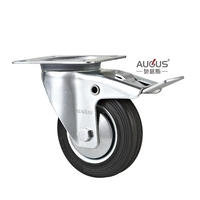 Meilleures ventes mondiales - Roue pivotante en caoutchouc élastique noir de 3, 4, 5, 6, 8 pouces - 360° °   Roulettes industrielles pivotantes pour chariots et machines