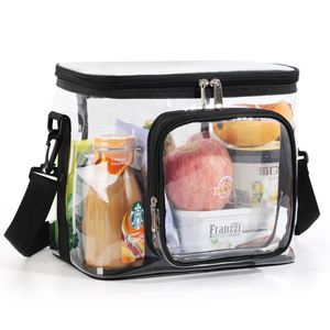 Organisateur de toilette grande capacité, sac à déjeuner durable, sac de pique-nique transparent en PVC pour l'extérieur avec logo personnalisé - Product Image 3