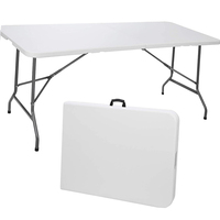 Table pliante ronde rectangulaire en plastique blanche HDPE 6 pieds pour événement de mariage Vente en gros pas cher location hôtel restaurant salle à manger restauration restauration