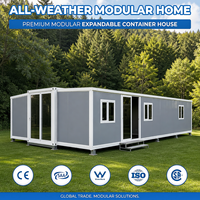 Maison familiale modulaire de 40 pieds avec 3 chambres, panneaux muraux en PU de 75 mm, maison préfabriquée pliable avec salon, cuisine et salle de bain