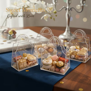 Scatola Regalo Trasparente in Acrilico a Forma di Borsetta per <span class=keywords><strong>Bomboniere</strong></span> e Confetti per Ospiti - Product Image 2