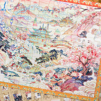 Autocollants à thème classique chinois traditionnel, 4 pièces par paquet, autocollants puzzle estampés à chaud pour journalisation créative DIY