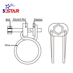 Metall Doppel draht verstellbares rundes Clip-Rohr 16mm 18mm Schlauch klemme für Rohrleitung dichtung - Product Image 4