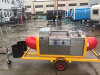 Chariot de vente ambulante de hot-dogs commercial homologué CE avec grill