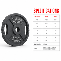 Disques de poids en fonte à double poignée, 1,25 kg à 25 kg, marquage KGLB, disques de poids en fer à deux trous pour la salle de sport