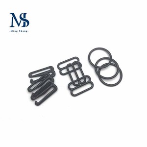 Cao su điều chỉnh khóa cố định đồ lót dây đeo vai phụ kiện 18 mm nút đen khóa áo ngực móc - Product Image 2