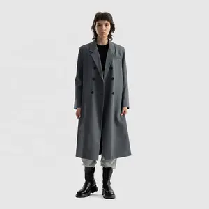 2024 новый дизайн высокое качество минимальный двубортный костюм Длинный блейзер пальто для женщин
