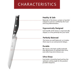 <span class=keywords><strong>Cuchillo</strong></span> de cocina Paudin <span class=keywords><strong>G2</strong></span> profesional de 8 pulgadas, <span class=keywords><strong>cuchillo</strong></span> de cocina de acero inoxidable 5cr15Mov con mango de ABS, <span class=keywords><strong>cuchillo</strong></span> de pan - Product Image 6