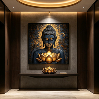 Art mural de style religieux moderne, en MDF, toile et matériaux en aluminium, personnalisation possible, adapté à la décoration d'hôtels et de maisons