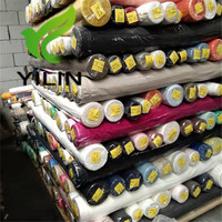Tissu en stock à prix réduit, 55% coton, 45% lin, teinture réactive unie, pour vêtements/chemises/pantalons/robes