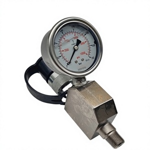 ชุดเกจวัดแรงดันไฮดรอลิก VGA45GC 10000PSI อะแดปเตอร์เกจวัดมุมเอียง 45 องศา 1/4"NPT 3/8"NPTF สำหรับกระบอกไฮดรอลิก - Product Image 1
