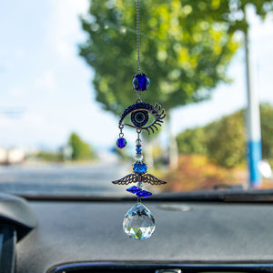 Grand D-Evil Eye Suncatcher boule de cristal carillon éolien bleu oeil papillon attrape-soleil pour la maison décoration murale voiture suspendue - Product Image 5