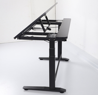 Bureau debout électrique à hauteur réglable à double moteur T3, bureau ergonomique inclinable à moitié, bureau assis-debout, table à dessin à moitié rabattable