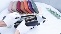 Dompet panjang wanita kulit sapi asli kualitas tinggi dompet Clutch kulit sapi ritsleting tempat kartu Organizer RFID desainer
