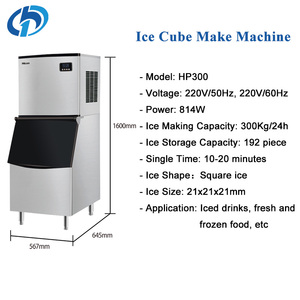 Máquina de Hielo Comercial de 300 kg/24 h, Enfriamiento Rápido, Acero Inoxidable, Máquina para Hacer Cubos de Hielo, Máquina para Hacer Hielo en Casa - Product Image 1