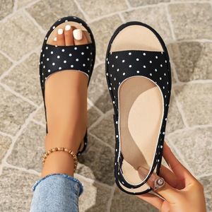 Sandales à plateforme à pois pour femmes, sandales à bout ouvert, semelle épaisse, chaussures de plage décontractées d'été - Product Image 2