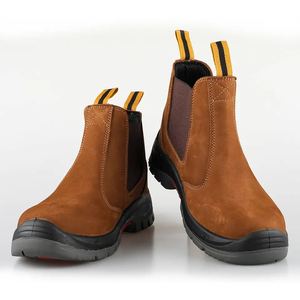 Nubuck Leather PU &amp; Rubber Outsole No <strong>Lace</strong> Work Boots Waterproof slip Resistant Men Steel Toe Safety <strong>Shoes</strong> Worker - Product Image 3