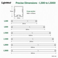 Lampu Gantung Linear LED Lightwoo Berkualitas Tinggi Aluminium 40W 80W 4FT 8FT untuk Supermarket Hitam IP20 Garansi 3 Tahun