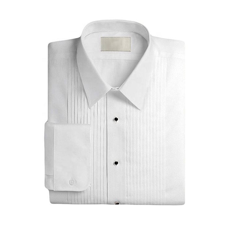 OEMODM hombres camisa 2022 Custom Mens Tuxedo Shirts with Cufflinks Long Sleeve Slim Fit Cotton White Wedding Shirts for Men