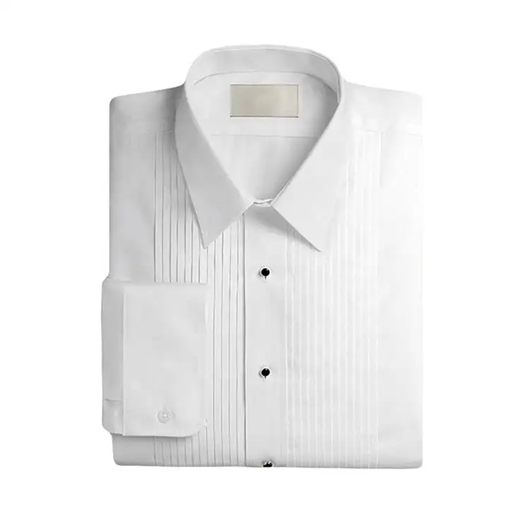 OEM \ ODM hombres camisa 2022 מותאם אישית Mens טוקסידו חולצות עם חפתים ארוך שרוול Slim Fit כותנה לבן חתונה חולצות עבור גברים