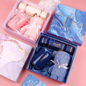 Ensemble rose marbre bleu pour le personnel avec cérémonie de la main, demoiselle d'honneur, petite boîte cadeau pratique |   Meilleures ventes Ensemble exquis avec cadeau - Product Image 6