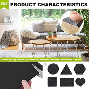 Feutre polyester auto-adhésif de 2 mm, 150 x 40 cm, <span class=keywords><strong>tissu</strong></span> en feutre avec dos adhésif <span class=keywords><strong>pour</strong></span> la protection des meubles - Product Image 3