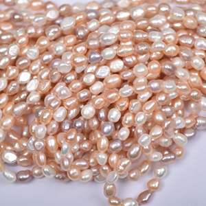 Perles d'eau douce naturelles de couleur bonbon de 7-8 mm, forme baroque, semi-finies, accessoires de bijoux DIY - Product Image 4