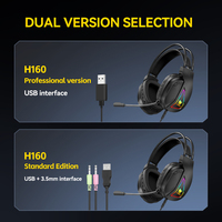 Headset Gaming T-WOLF H160 Over Ear 7.1 USB Berkabel E-sports dengan Lampu