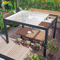 Pergola bioclimatique moderne rétractable en aluminium à commande à distance pour jardin et terrasse