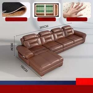 Luxe Modulaire Lederen Hoek Lounge Bank Opvouwbare L-Vormige Sectionele Woonkamer Meubelset Elektrische Uitschuifbare Fauteuils - Product Image 3