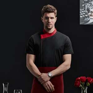 Restaurante personal cocina uniforme logotipo personalizado Negro estilo japonés Chef uniforme abrigo - Product Image 4