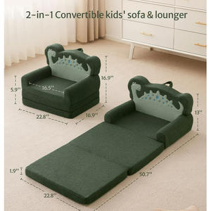 Desain Modern <span class=keywords><strong>Sofa</strong></span> anak lembut 2 dalam 1, <span class=keywords><strong>Sofa</strong></span> konversi untuk kursi panjang dengan desain dinosaurus lucu kursi balita nyaman - Product Image 4