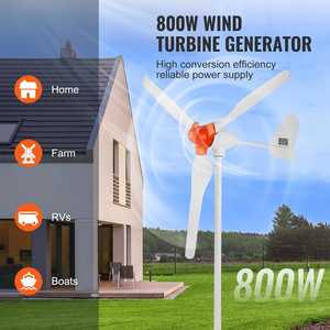 800 Wát ngang máy phát điện tuabin gió cho nhà 12V tuabin gió nhỏ Kit 3-Blade Máy phát điện gió với MPPT điều khiển - Product Image 2