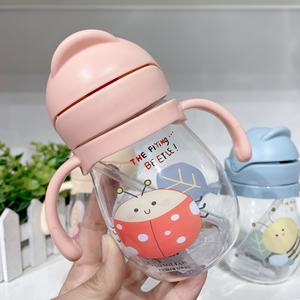 Tasse <span class=keywords><strong>d</strong></span>'<span class=keywords><strong>apprentissage</strong></span> pour bébé avec paille, motif dessin animé mignon, anti-étouffement, à gravité, avec poignée résistante aux hautes températures pour enfants - Product Image 4